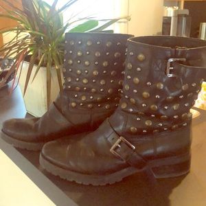 Authentic Michael Kors studded leather black boots